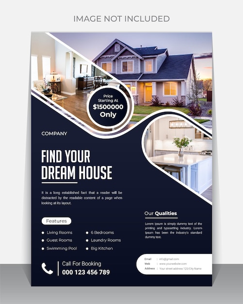 Vector real estate house sale flyer design