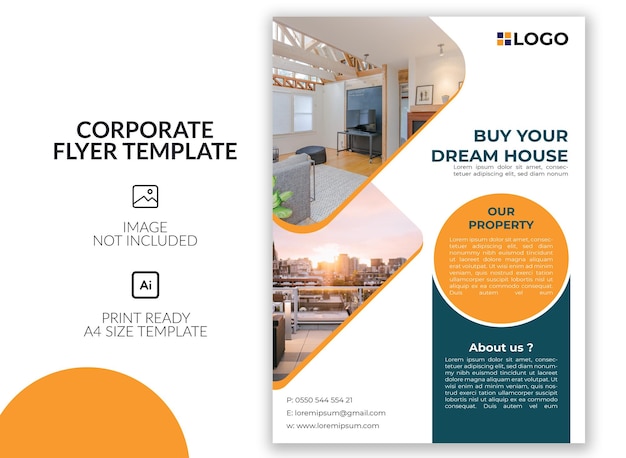 Real estate house sale flyer template