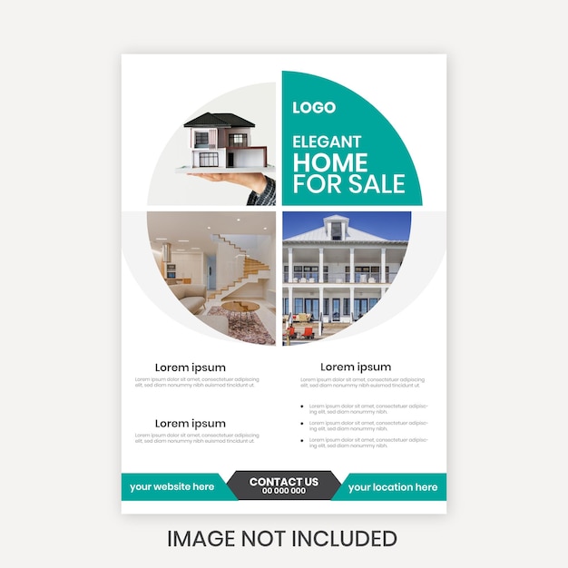 Vector real estate house sale flyer template