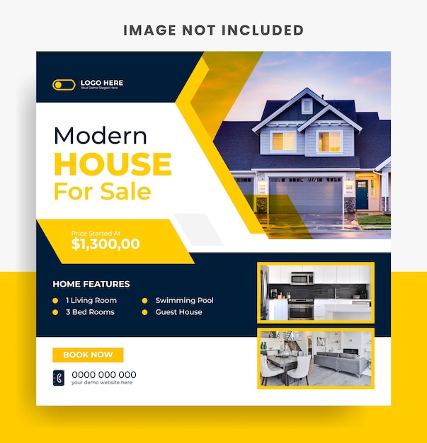 Real estate house for sale social media post banner design