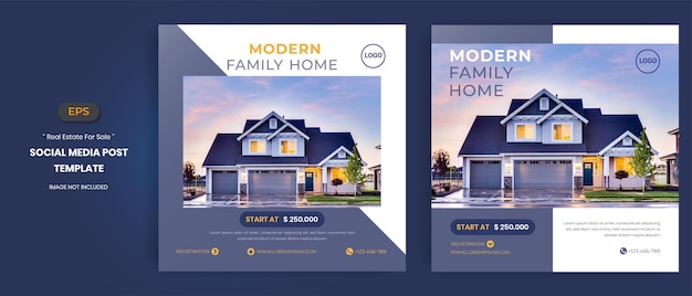 Real estate house for sale social media post templates