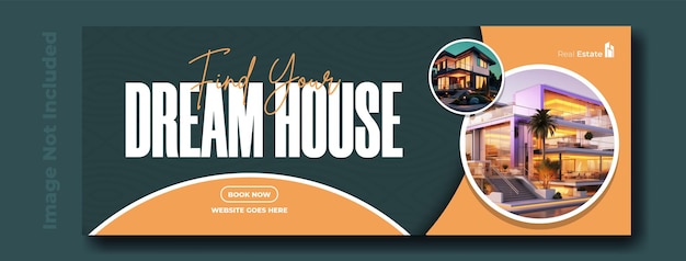 Vector real estate house selling cover banner template design