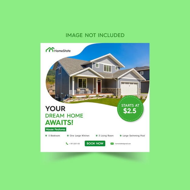 Real estate house selling post for Instagram and Facebook template