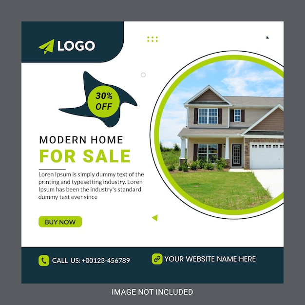 Real estate house social media or Facebook post banner template