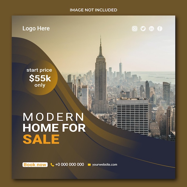 Vector real estate house social media and instagram post template