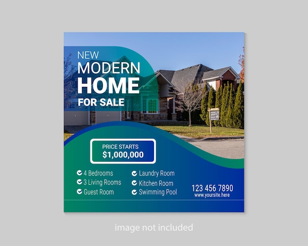 Vector real estate house social media or instagram post template