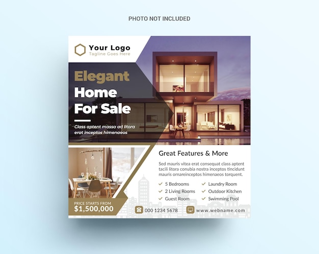 Real estate house social media post or banner template