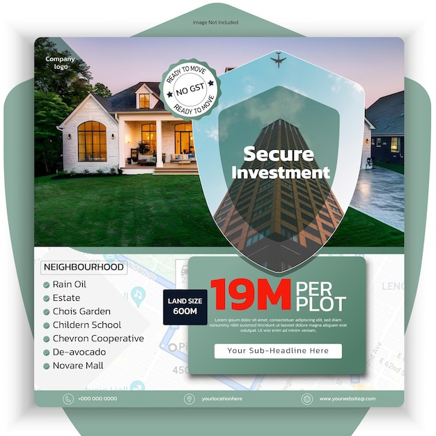 Vector real estate house social media post or square banner template