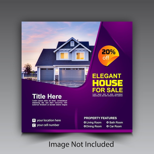 real estate house social media poster design