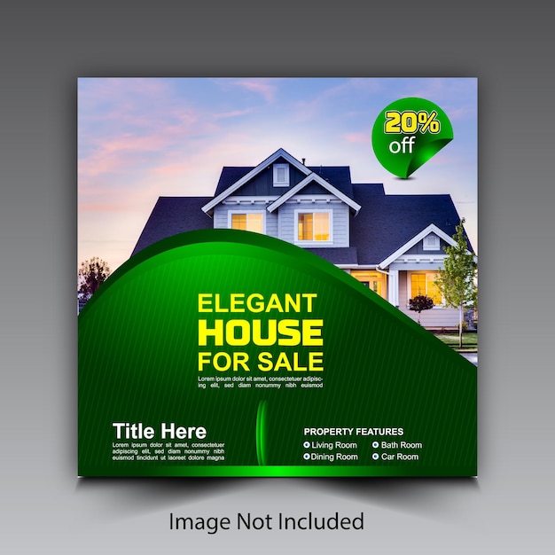 real estate house social media poster design