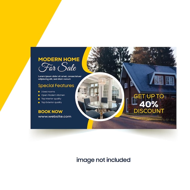 Real estate house  web banner template