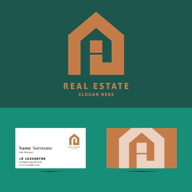 Real Estate I Letter Logo Design Template with Business Card