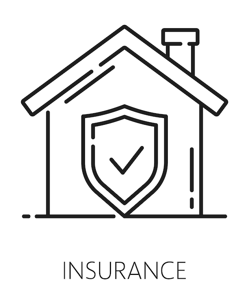 Vector real estate icon insurance for house sign