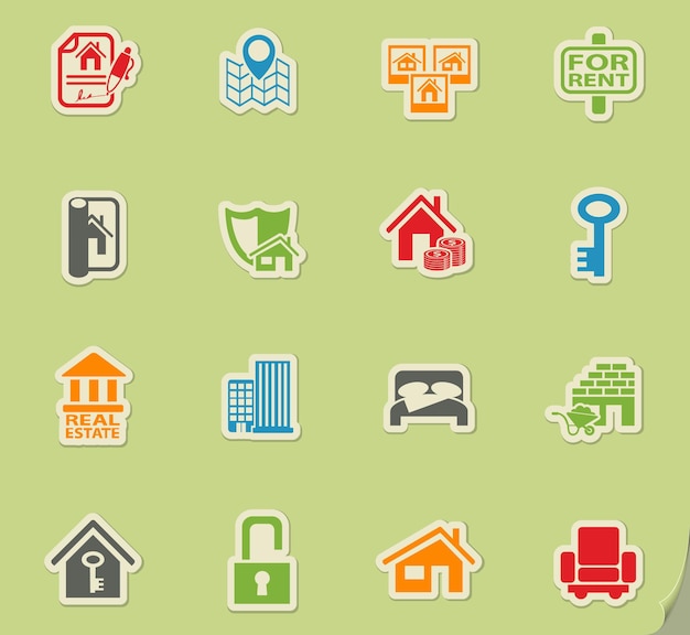 Vector real estate icon set