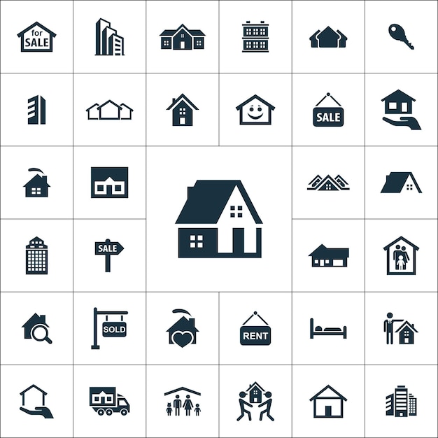 Vector real estate icons universal set