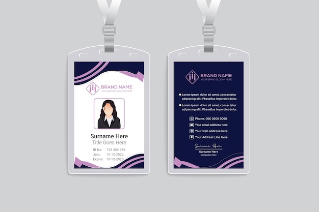 Real estate id card design template