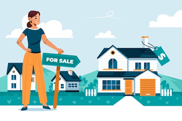 Vector real estate illustration in flat design