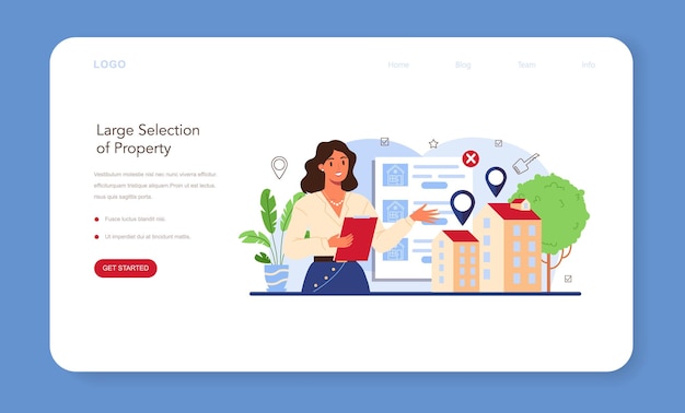 Веб-баннер или целевая страница индустрии недвижимости. Идея широкого выбора
