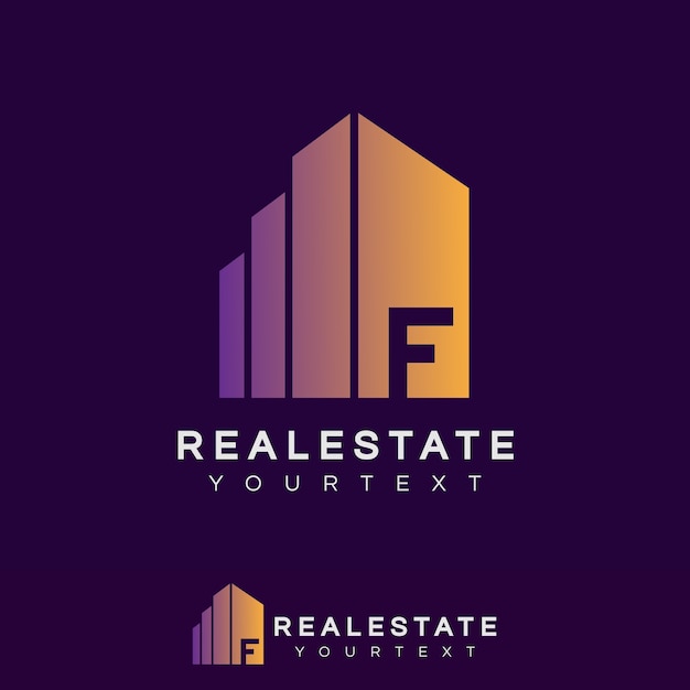 Real estate initial letter f logo design