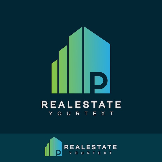 real estate initial Letter P Logo design