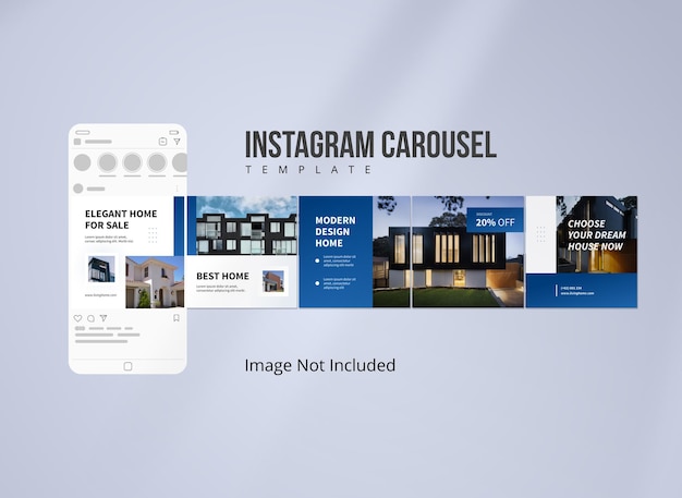 Vettore modello di carosello instagram immobiliare