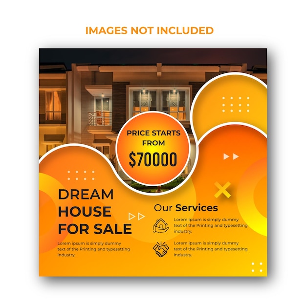 Vector real estate instagram post template design