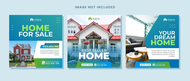 Vector real estate instagram post template