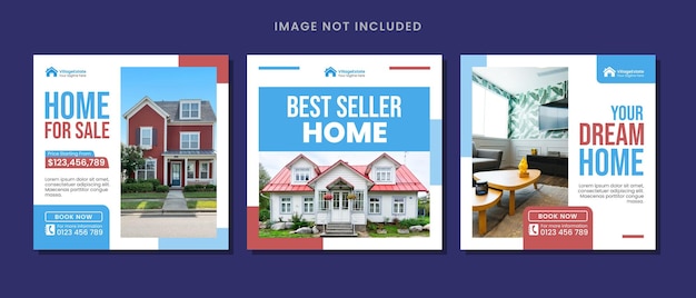 Vector real estate instagram post template