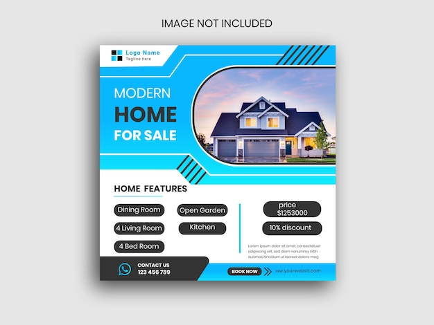 Real estate instagram social media post and web banner