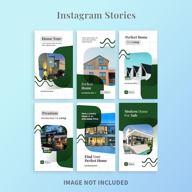 Vettore storie di instagram immobiliari