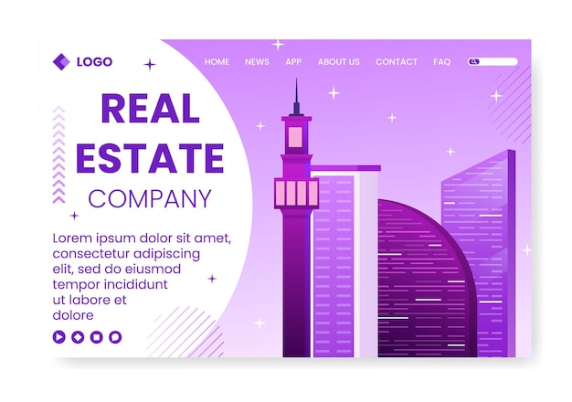 Real estate investment landing page template flat design illustration editable of square background suitable for social media, greeting card and web internet ads