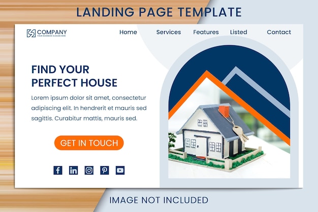 Vector real estate landing page template