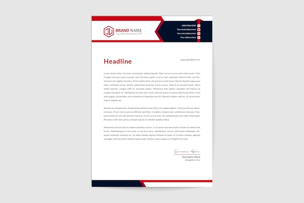 Real estate letterhead template in flat style