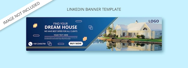 Real estate linkedin banner design template