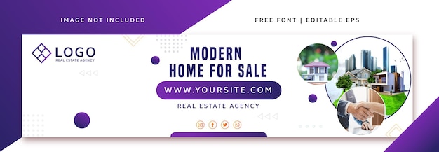 Vector real estate linkedin banner design