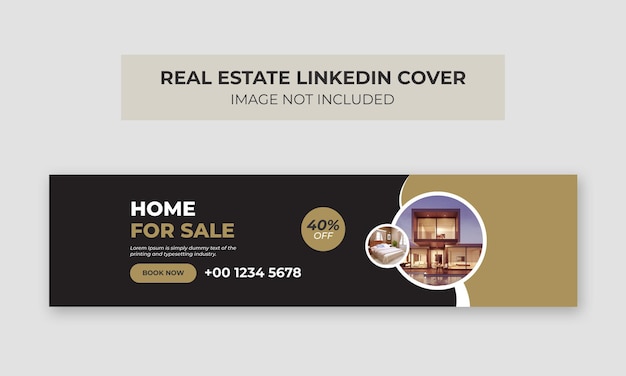 Real estate linkedin cover photo template Home web banner