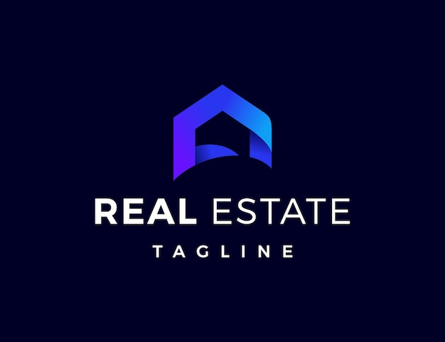 Real estate logo blue color template