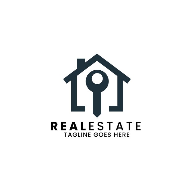 Вектор Дизайн логотипа недвижимости для риэлтора