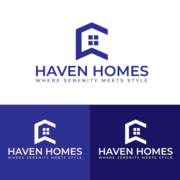 Vector real estate logo design haven home