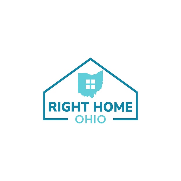 Vector real estate logo design of home house ohio state