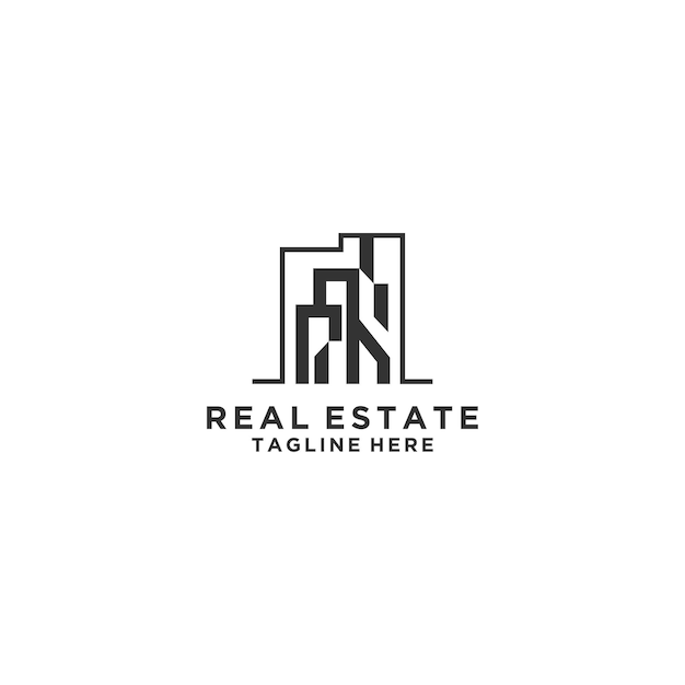 Дизайн логотипа недвижимости. Вектор дома и здания