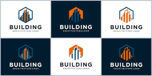 Ispirazione per il design del logo immobiliare logo dell'edificio di lusso design del logo della struttura dell'edificio per la costruzione