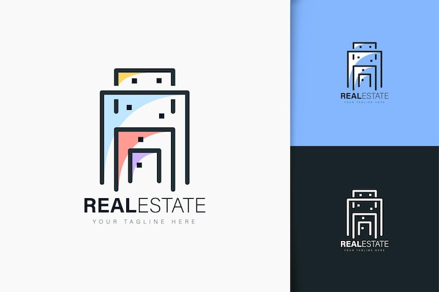 Real estate logo design linear style