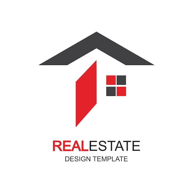 Real estate logo design simple concept Premium Vector