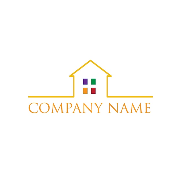 Real estate logo design template flat style