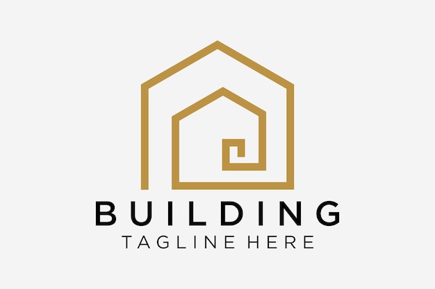 Real estate logo design template with modern concept