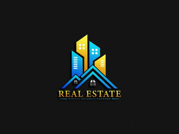 Vector real estate logo design template