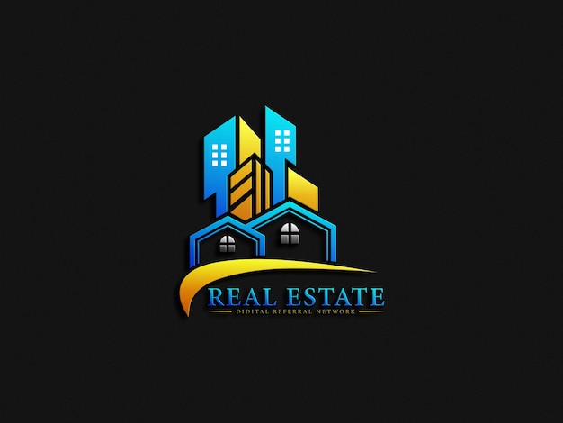 Vector real estate logo design template