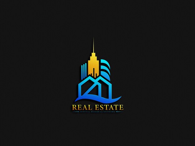 Vector real estate logo design template