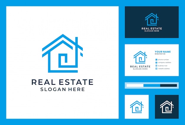 Real estate logo design with business card